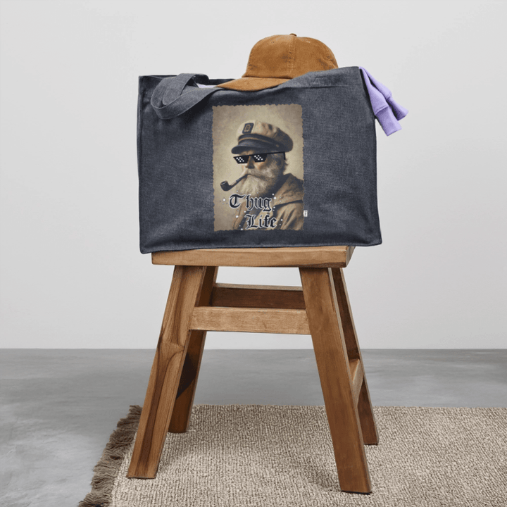 Leif Lurendrejer - Stor kraftig mulepose i genbrugsstof - Stanley/Stella recycled shopping bag - dybblå - Dajlig