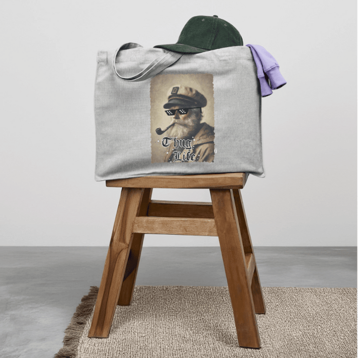 Leif Lurendrejer - Stor kraftig mulepose i genbrugsstof - Stanley/Stella recycled shopping bag - grå meleret - Dajlig
