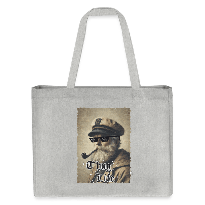 Leif Lurendrejer - Stor kraftig mulepose i genbrugsstof - Stanley/Stella recycled shopping bag - grå meleret - Dajlig