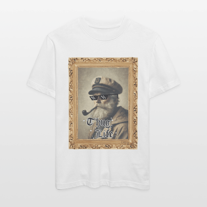 Leif Lurendrejer - Unisex T-shirt - Stanley/Stella Relaxed Fit økologisk unisex - T-shirt Sparker - hvid - Dajlig.dk