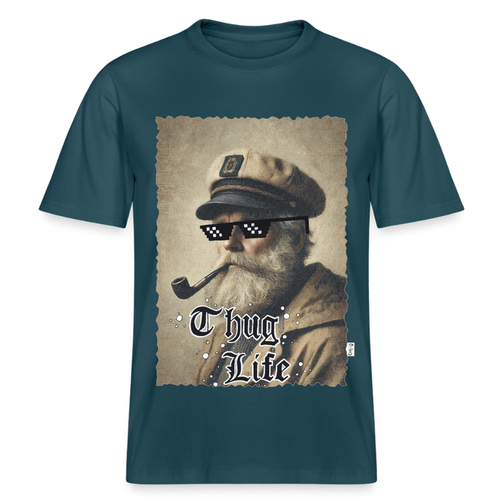 Leif Lurendrejer - Unisex T-shirt - Stanley/Stella Relaxed Fit økologisk unisex - T-shirt Sparker - mørk petrol - Dajlig