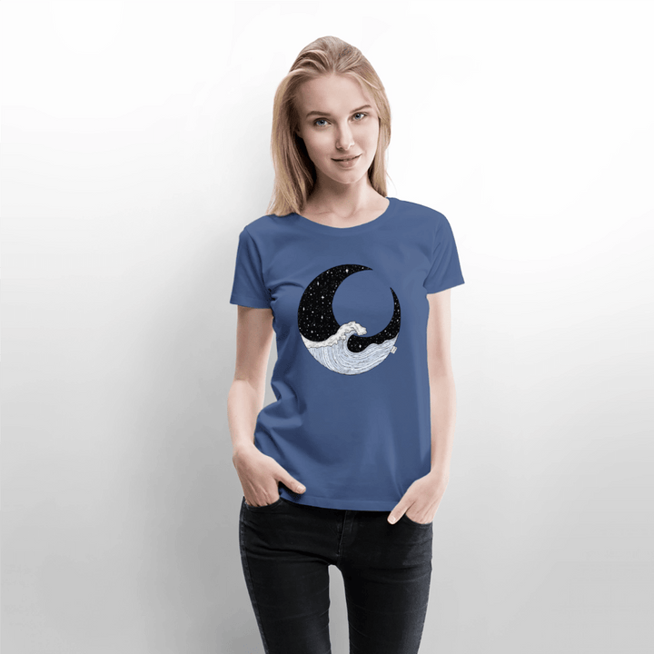 Nattehav - Eksklusiv Dame T-shirt - Dame premium T-shirt - dueblå - Dajlig