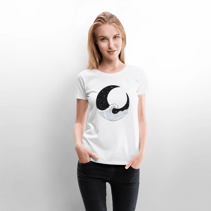 Nattehav - Eksklusiv Dame T-shirt - Dame premium T-shirt - hvid - Dajlig