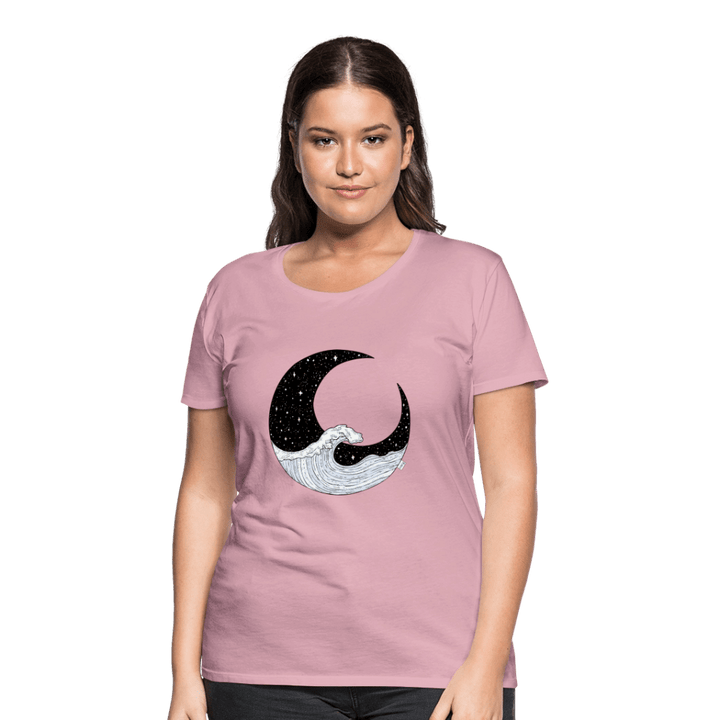 Nattehav - Eksklusiv Dame T-shirt - Dame premium T-shirt - lyserosa - Dajlig.dk