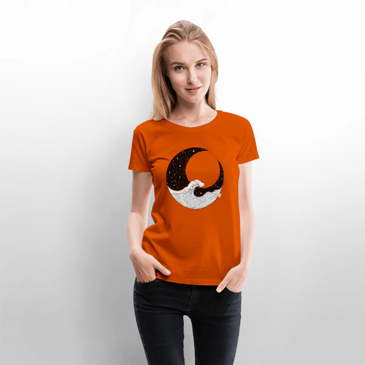 Nattehav - Eksklusiv Dame T-shirt - Dame premium T-shirt - orange - Dajlig