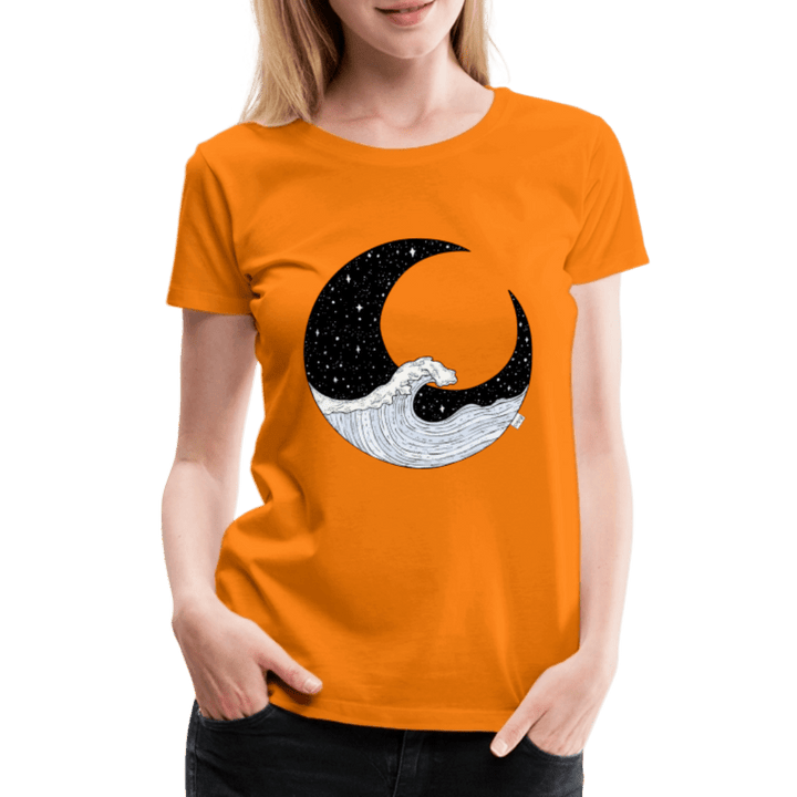 Nattehav - Eksklusiv Dame T-shirt - Dame premium T-shirt - orange - Dajlig.dk