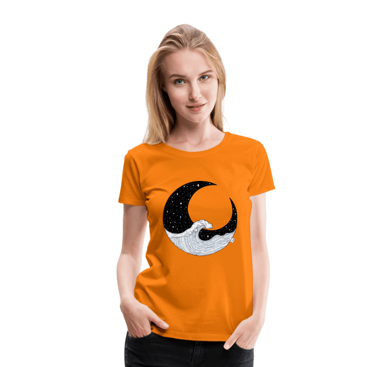 Nattehav - Eksklusiv Dame T-shirt - Dame premium T-shirt - orange - Dajlig.dk