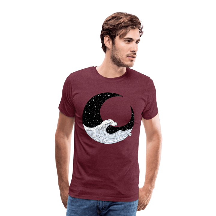 Nattehav - Eksklusiv Herre T-shirt - Herre premium T-shirt - bordeaux meleret - Dajlig.dk