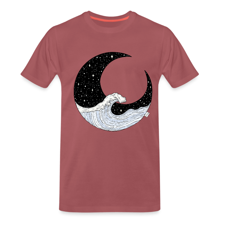 Nattehav - Eksklusiv Herre T-shirt - Herre premium T-shirt - forvasket bordeaux - Dajlig