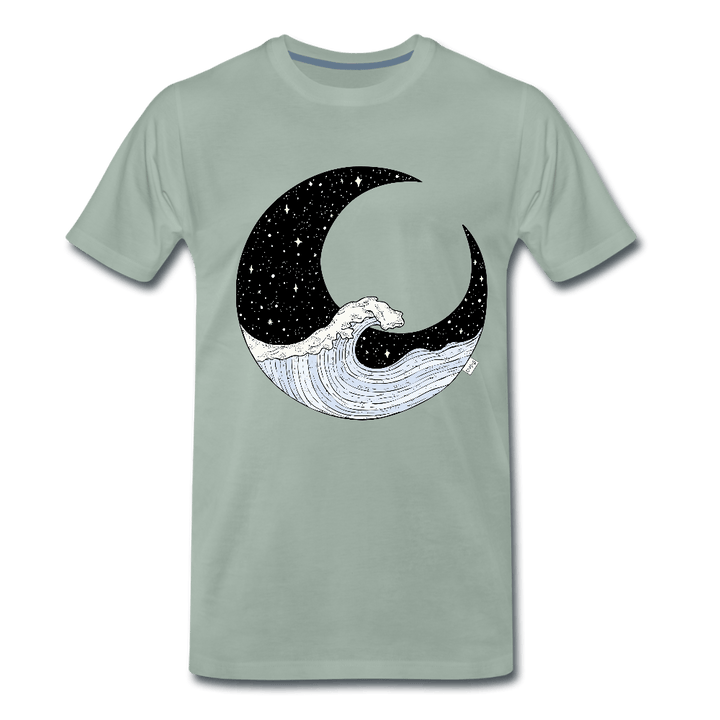 Nattehav - Eksklusiv Herre T-shirt - Herre premium T-shirt - grågrøn - Dajlig