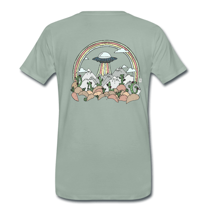 Ørken UFO - Eksklusiv Herre T-shirt - Herre premium T-shirt - grågrøn - Dajlig
