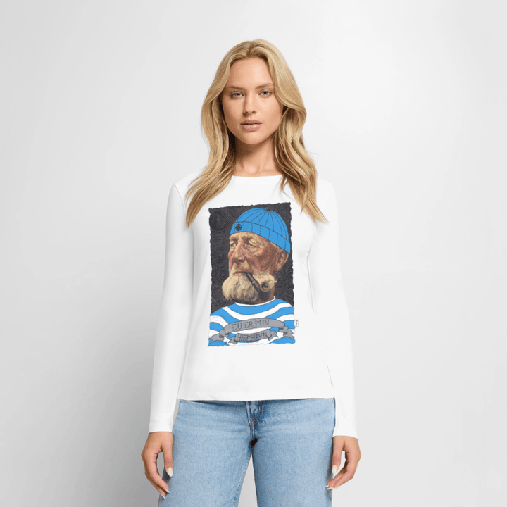 Poul Sømand - Dame Langærmet Trøje - Dame premium T-shirt med lange ærmer - hvid - Dajlig