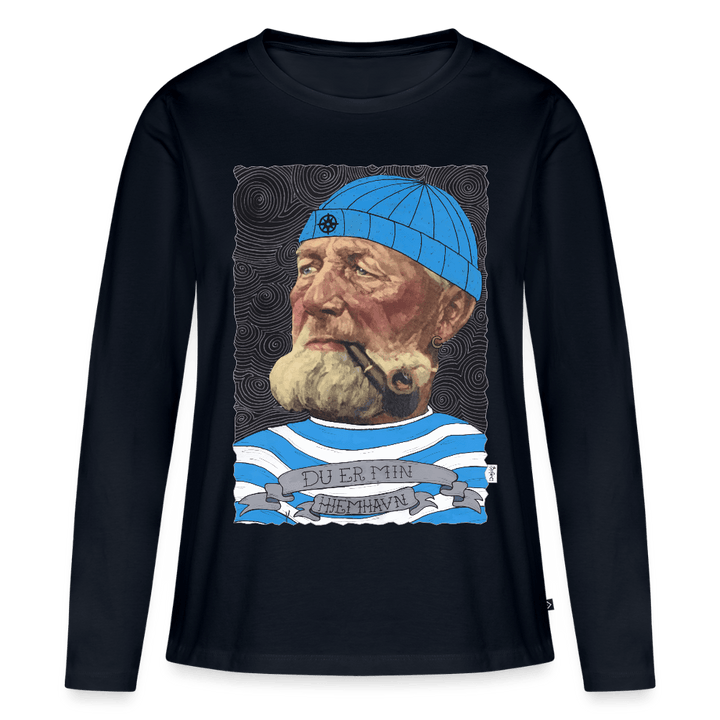Poul Sømand - Dame Langærmet Trøje - Dame premium T-shirt med lange ærmer - navy - Dajlig