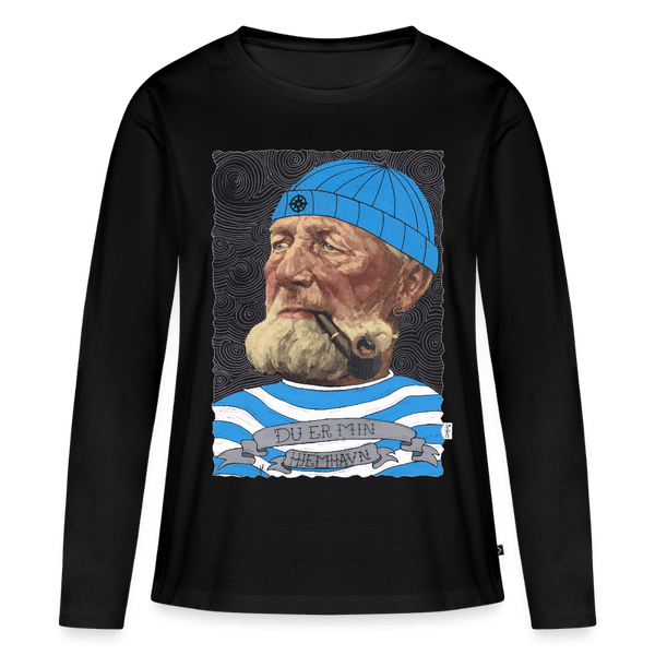 Poul Sømand - Dame Langærmet Trøje - Dame premium T-shirt med lange ærmer - sort - Dajlig