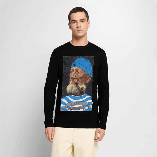 Poul Sømand - Herre Langærmet Trøje - Premium økologisk langærmet T-shirt til mænd - sort - Dajlig