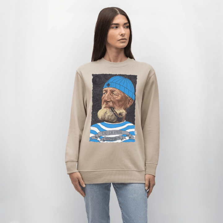 Poul Sømand - Kraftig Unisex Sweatshirt - Stanley/Stella økologisk unisex - sweatshirt CHANGER - beige - Dajlig
