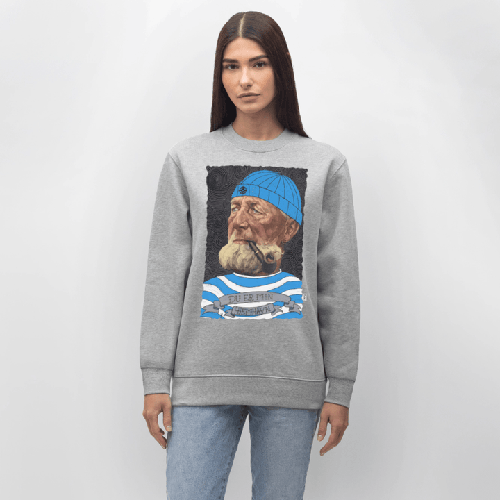 Poul Sømand - Kraftig Unisex Sweatshirt - Stanley/Stella økologisk unisex - sweatshirt CHANGER - grå meleret - Dajlig