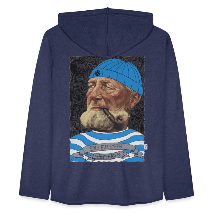 Poul Sømand - Let Unisex Hættetrøje - Let sweatshirt med hætte, unisex - marineblå meleret - Dajlig