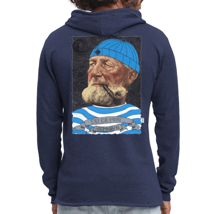 Poul Sømand - Let Unisex Hættetrøje - Let sweatshirt med hætte, unisex - marineblå meleret - Dajlig