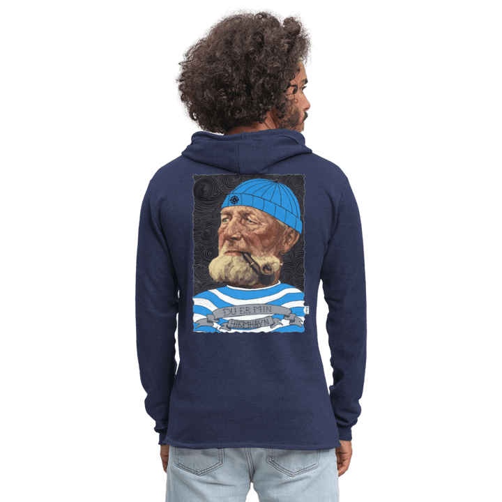 Poul Sømand - Let Unisex Hættetrøje - Let sweatshirt med hætte, unisex - marineblå meleret - Dajlig
