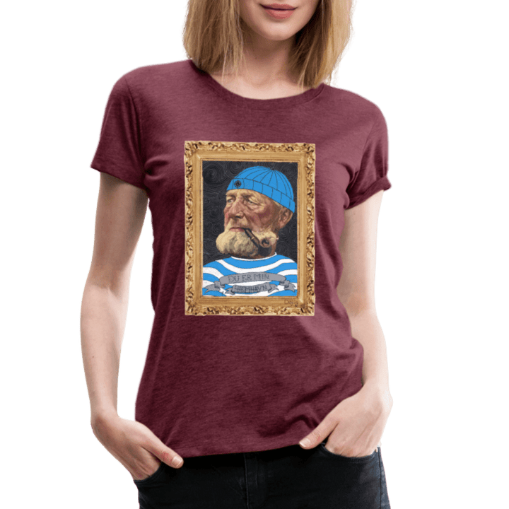 Poul Sømand - Premium Dame T-shirt - Dame premium T-shirt - bordeaux meleret - Dajlig