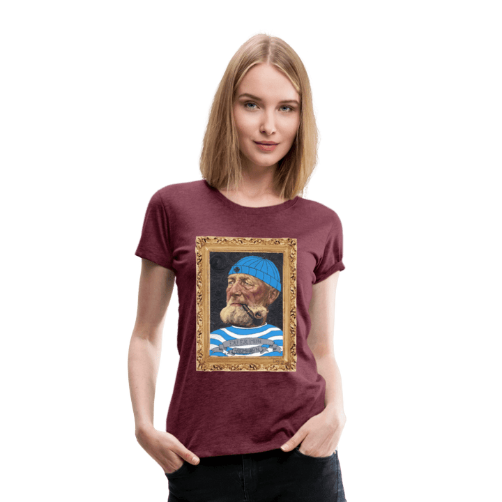 Poul Sømand - Premium Dame T-shirt - Dame premium T-shirt - bordeaux meleret - Dajlig.dk