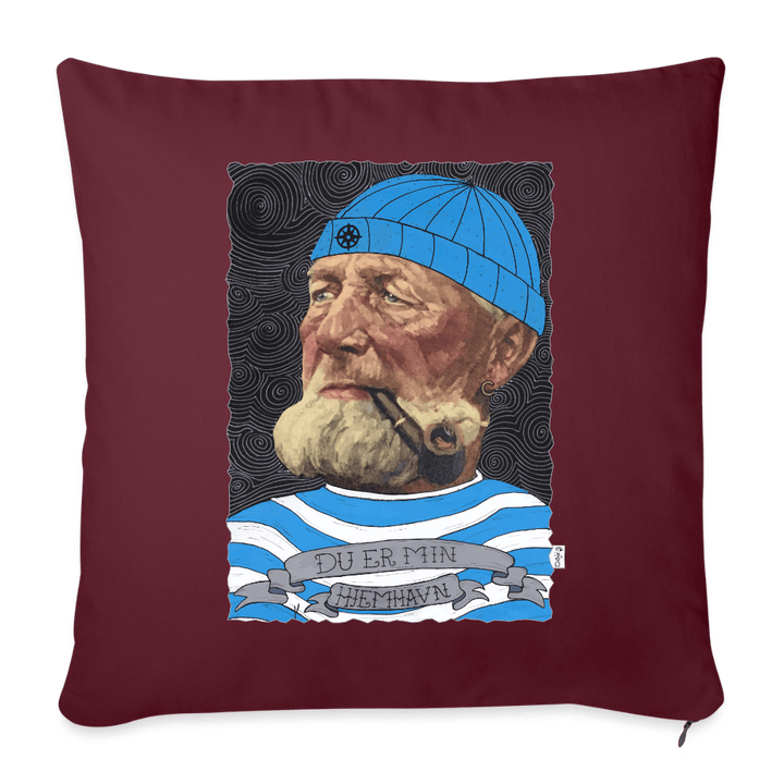 Poul Sømand - Sofapude betræk - Pudebetræk 45 x 45 cm - burgunder - rød - Dajlig