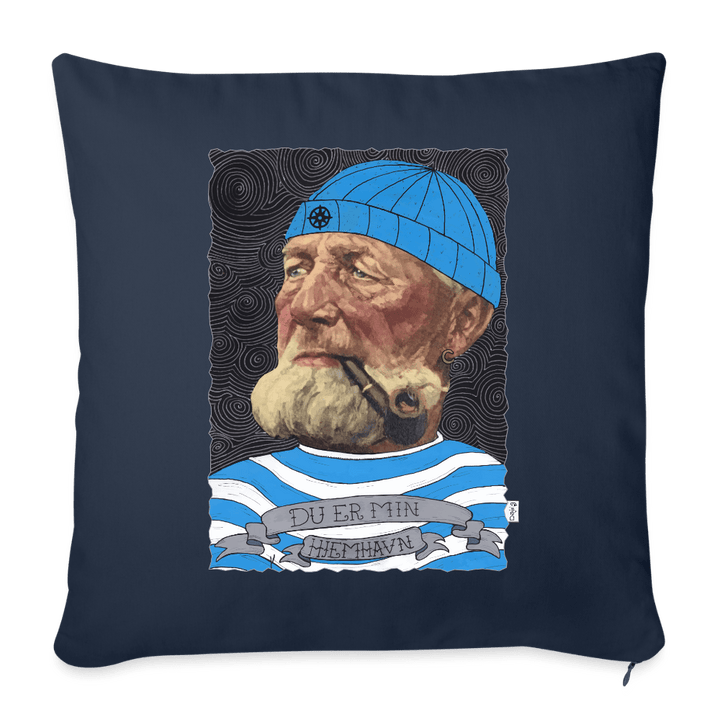 Poul Sømand - Sofapude betræk - Pudebetræk 45 x 45 cm - marineblå - Dajlig