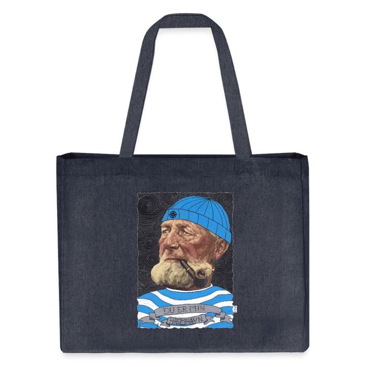 Poul Sømand - Stor kraftig mulepose i genbrugsstof - Stanley/Stella recycled shopping bag - dybblå - Dajlig