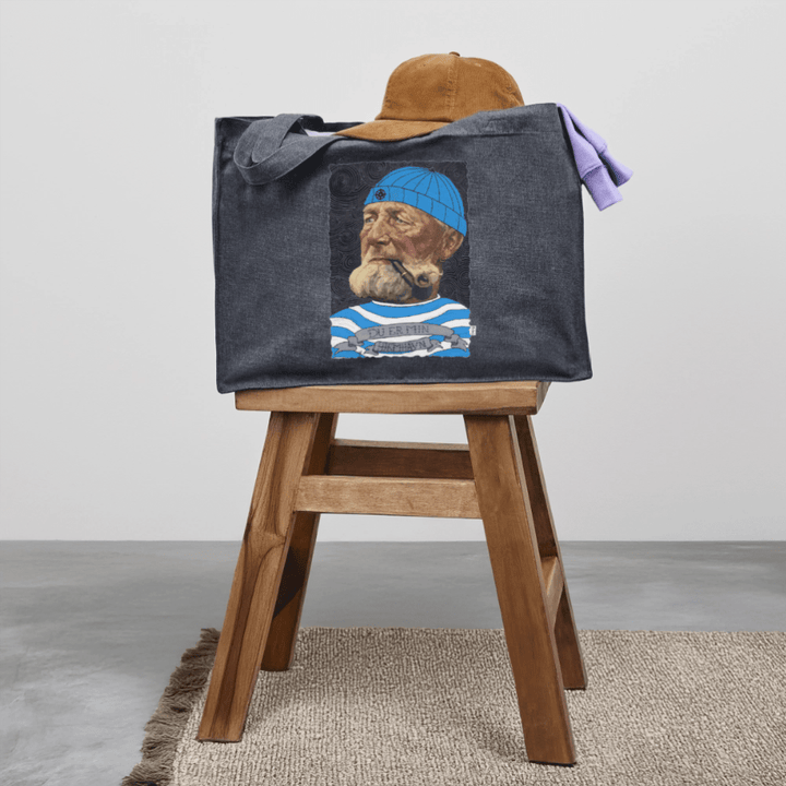 Poul Sømand - Stor kraftig mulepose i genbrugsstof - Stanley/Stella recycled shopping bag - dybblå - Dajlig