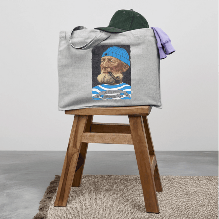 Poul Sømand - Stor kraftig mulepose i genbrugsstof - Stanley/Stella recycled shopping bag - grå meleret - Dajlig