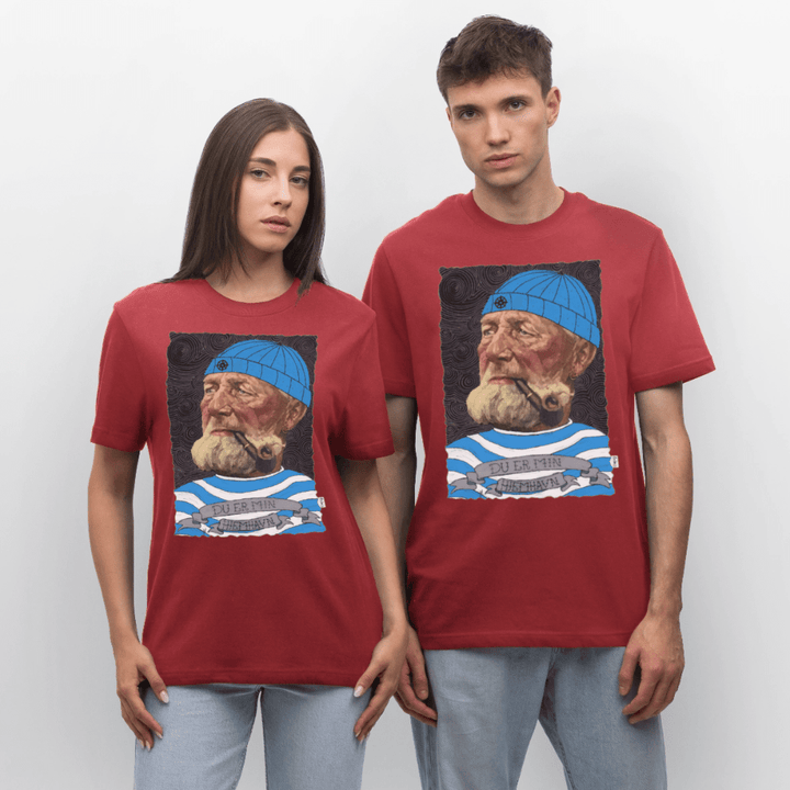 Poul Sømand - Unisex T-shirt - Stanley/Stella Relaxed Fit økologisk unisex - T-shirt Sparker - jordrød - Dajlig