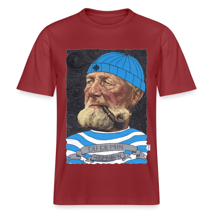 Poul Sømand - Unisex T-shirt - Stanley/Stella Relaxed Fit økologisk unisex - T-shirt Sparker - jordrød - Dajlig