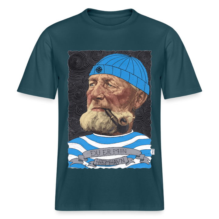 Poul Sømand - Unisex T-shirt - Stanley/Stella Relaxed Fit økologisk unisex - T-shirt Sparker - mørk petrol - Dajlig