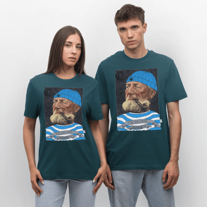Poul Sømand - Unisex T-shirt - Stanley/Stella Relaxed Fit økologisk unisex - T-shirt Sparker - mørk petrol - Dajlig