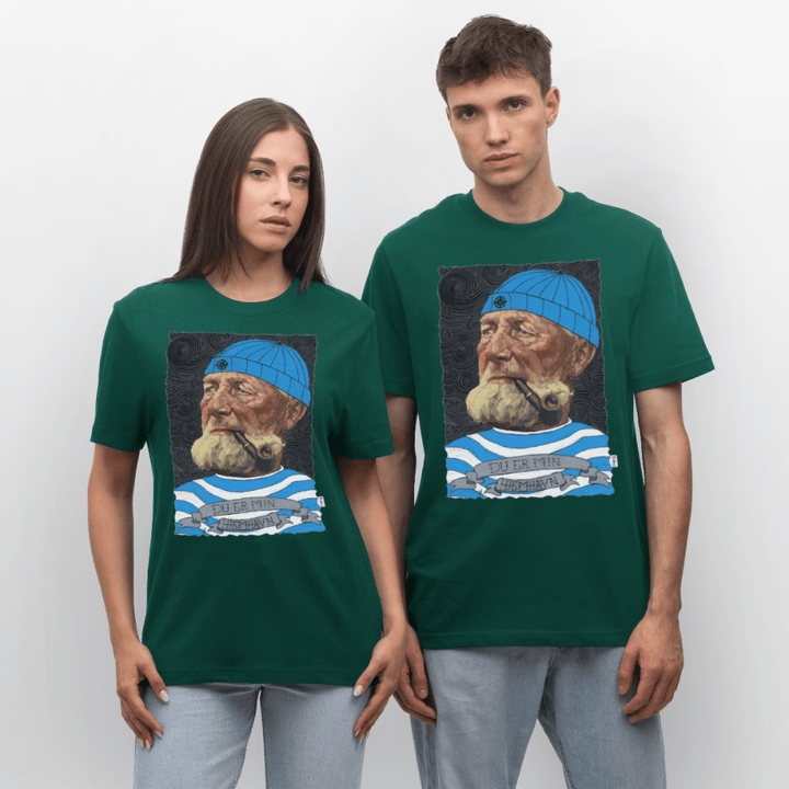 Poul Sømand - Unisex T-shirt - Stanley/Stella Relaxed Fit økologisk unisex - T-shirt Sparker - skovgrøn - Dajlig