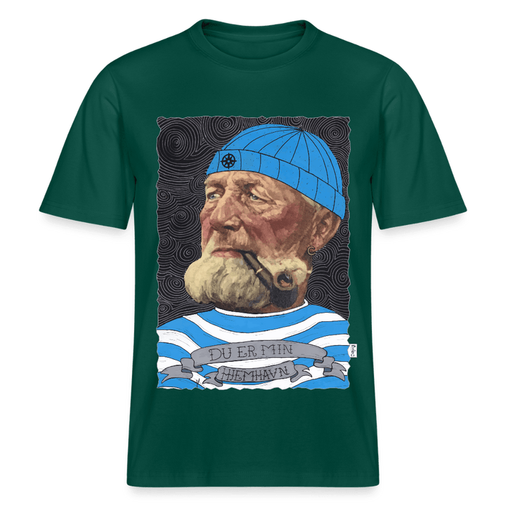 Poul Sømand - Unisex T-shirt - Stanley/Stella Relaxed Fit økologisk unisex - T-shirt Sparker - skovgrøn - Dajlig