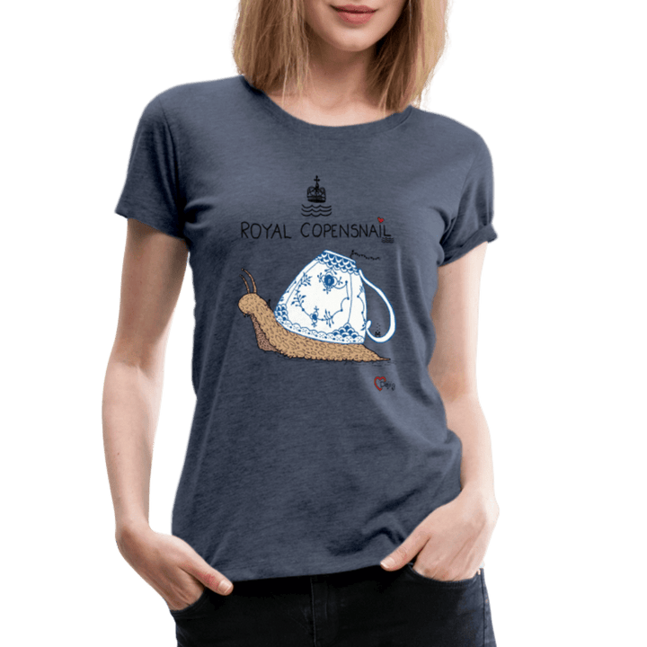 Royal Copensnail - Eksklusiv Dame T-shirt - Dame premium T-shirt - blåmeleret - Dajlig