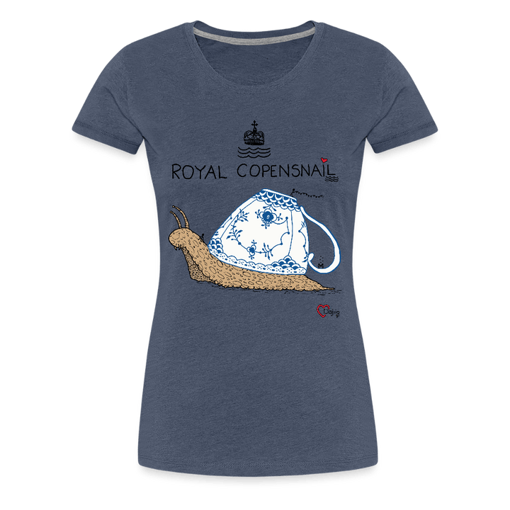 Royal Copensnail - Eksklusiv Dame T-shirt - Dame premium T-shirt - blåmeleret - Dajlig