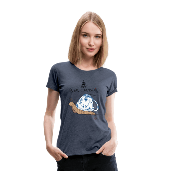 Royal Copensnail - Eksklusiv Dame T-shirt - Dame premium T-shirt - blåmeleret - Dajlig
