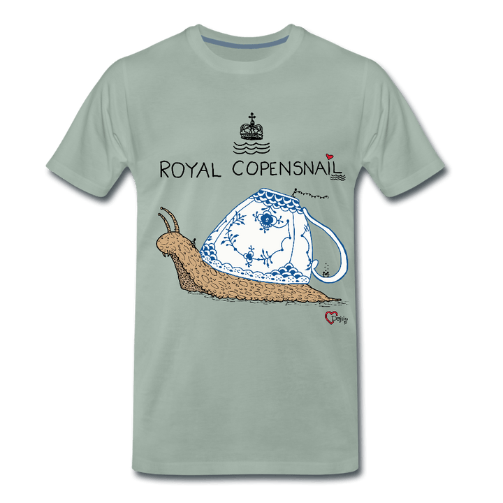 Royal Copensnail - Eksklusiv Herre T-shirt - Herre premium T-shirt - grågrøn - Dajlig