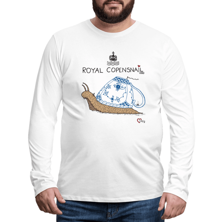 Royal Copensnail - Herre Langærmet Trøje - Herre premium T-shirt med lange ærmer - grå meleret - Dajlig.dk