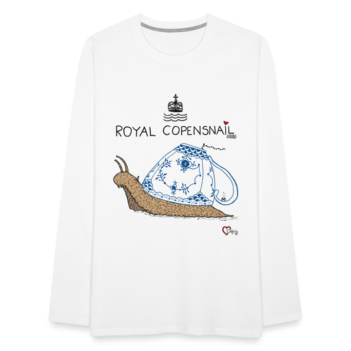 Royal Copensnail - Herre Langærmet Trøje - Herre premium T-shirt med lange ærmer - hvid - Dajlig.dk