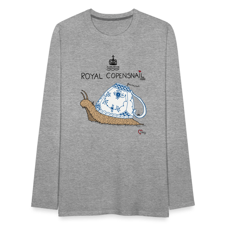 Royal Copensnail - Herre Langærmet Trøje - Premium langærmet Herre - T-shirt - grå meleret - Dajlig
