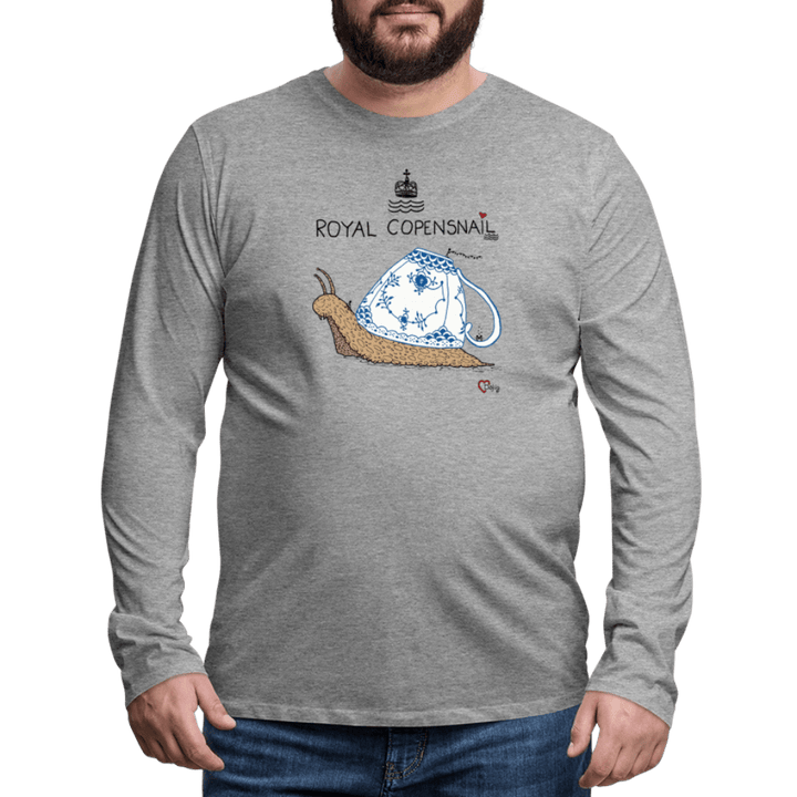 Royal Copensnail - Herre Langærmet Trøje - Premium langærmet Herre - T-shirt - grå meleret - Dajlig