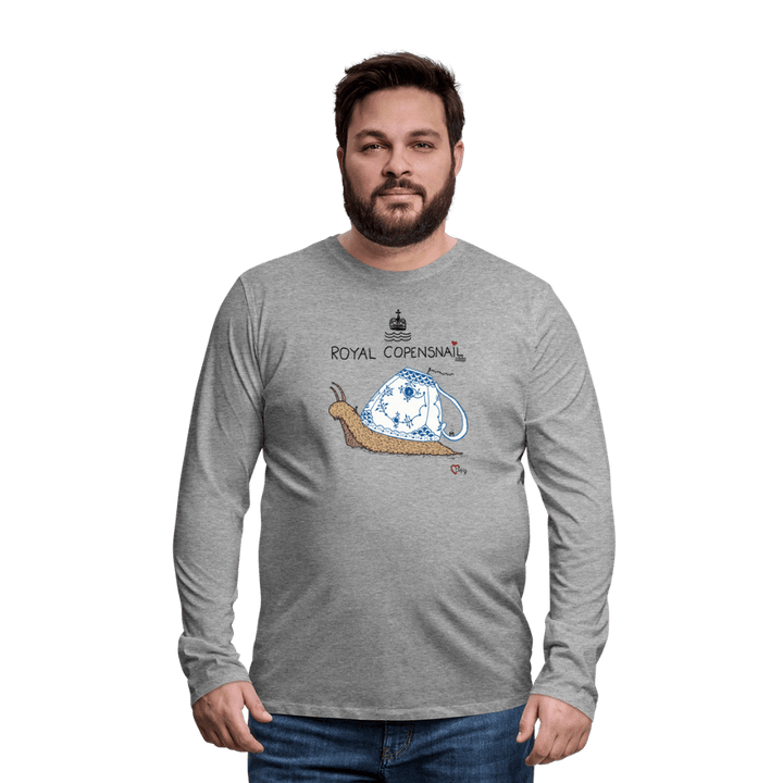 Royal Copensnail - Herre Langærmet Trøje - Premium langærmet Herre - T-shirt - grå meleret - Dajlig