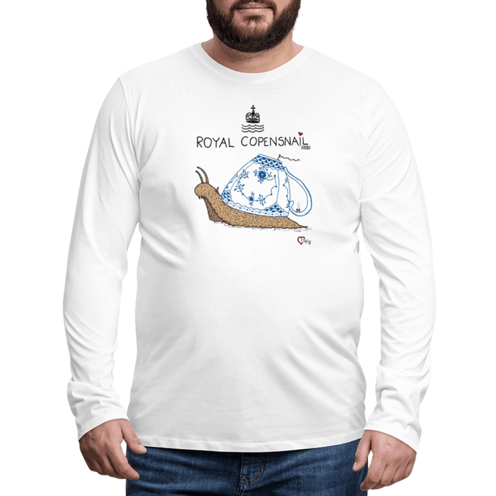 Royal Copensnail - Herre Langærmet Trøje - Premium langærmet Herre - T-shirt - hvid - Dajlig