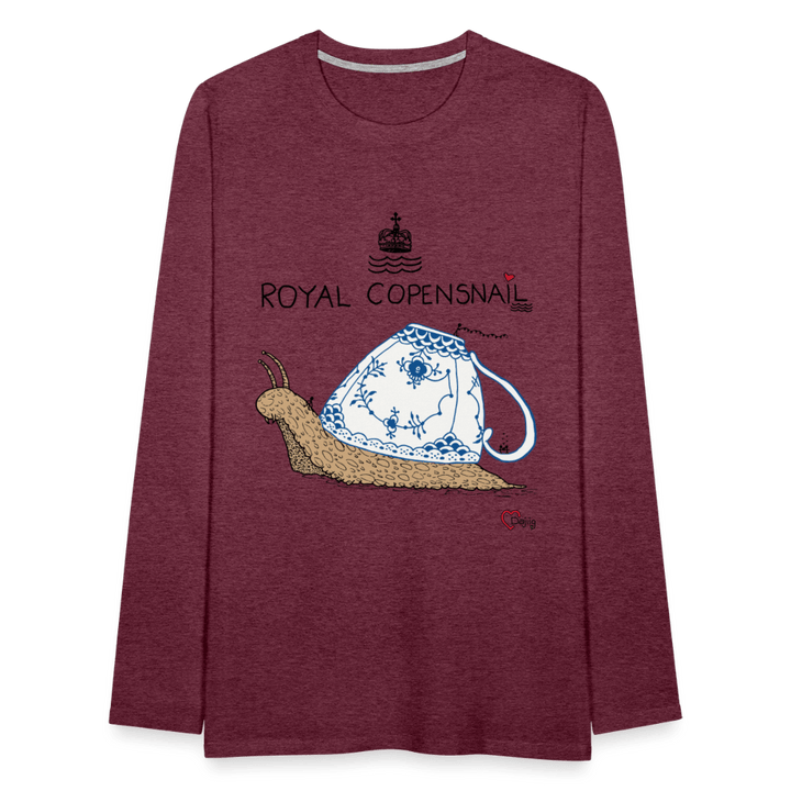 Royal Copensnail - Herre Trøje - Herre premium T-shirt med lange ærmer - bordeaux meleret - Dajlig