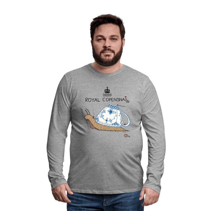 Royal Copensnail - Herre Trøje - Herre premium T-shirt med lange ærmer - grå meleret - Dajlig