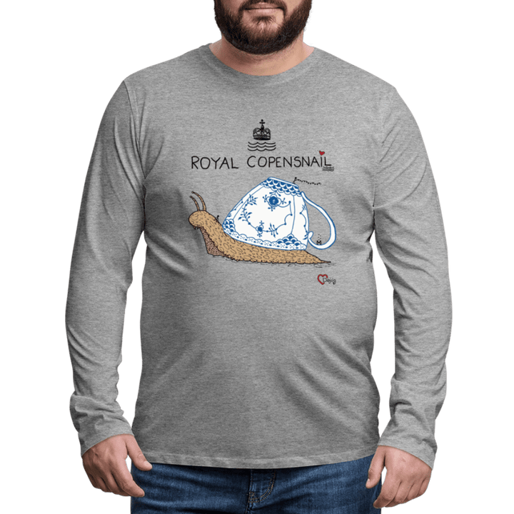 Royal Copensnail - Herre Trøje - Herre premium T-shirt med lange ærmer - grå meleret - Dajlig